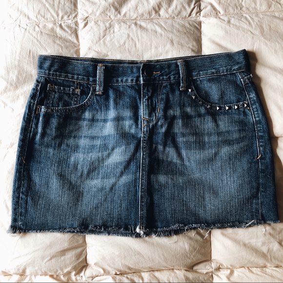 Distressed Denim/Jean Mini Skirt Size 4 - Picture 3 of 5